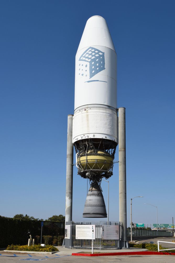 A rocket displayed on the grounds of Discovery Cube Orange County