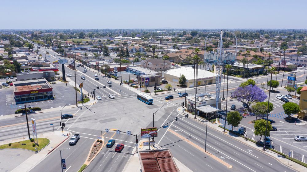 Aerial view of Norwalk Town Square
