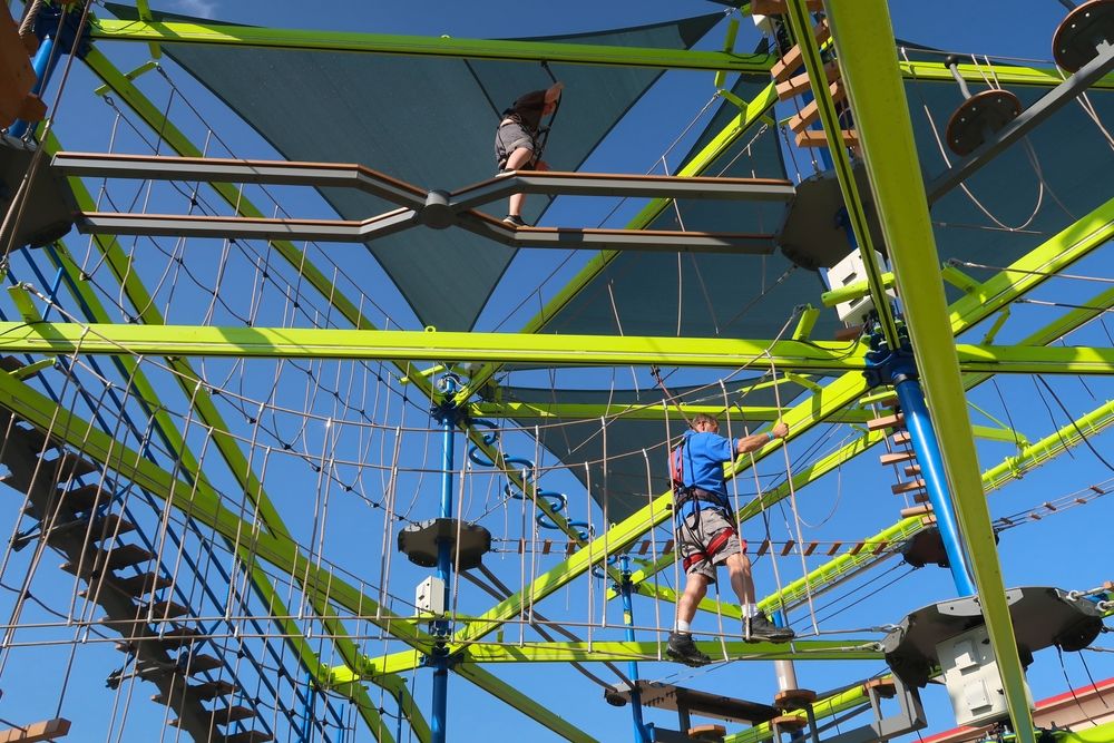 Rope course at Boondocks Food & Fun
