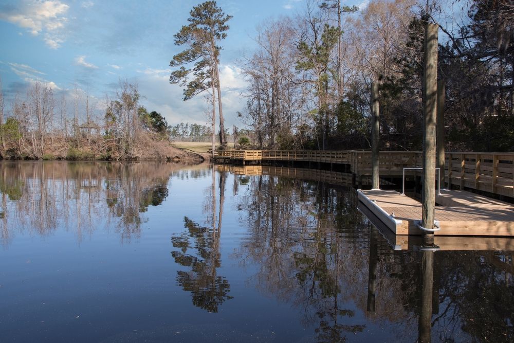 The calm waters of Creekside Park
