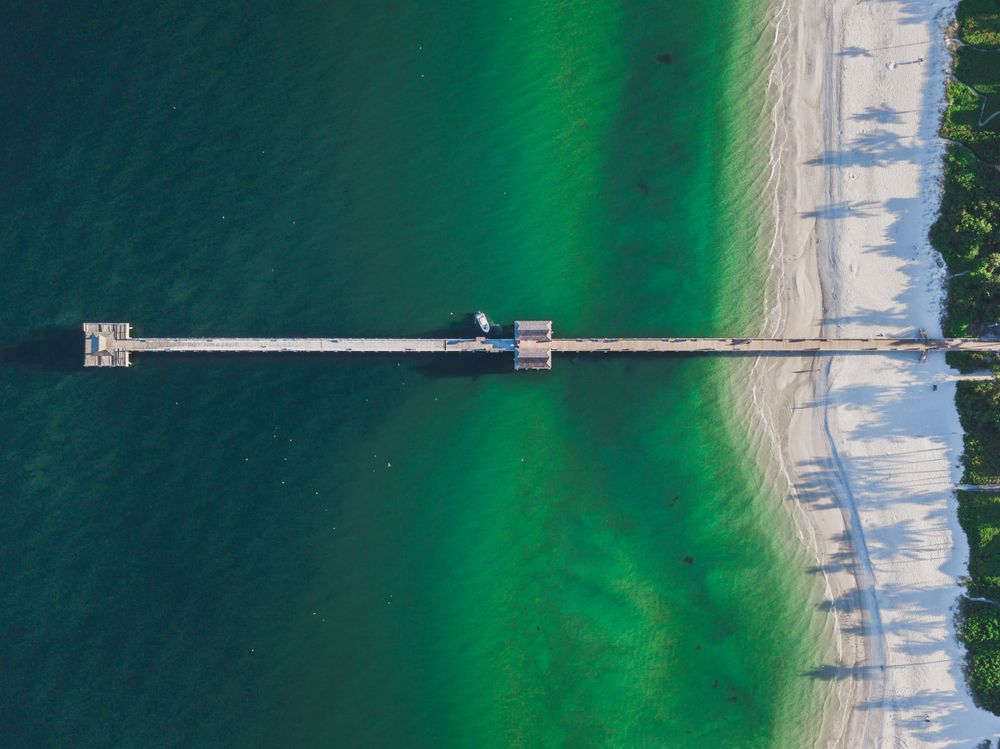 Aerial view of Naples Pier