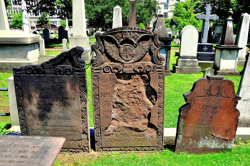 Headstones at Grove Street Cemetery