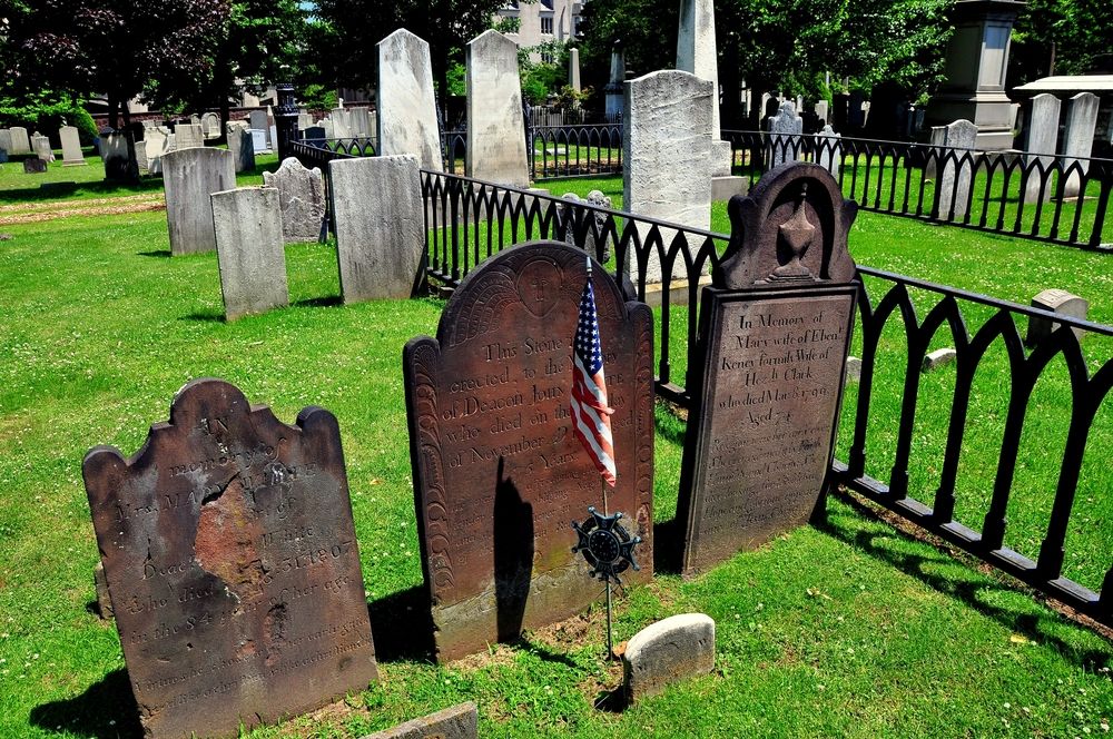 Headstones at Grove Street Cemetery
