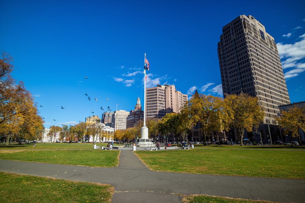 The grounds of New Haven Green