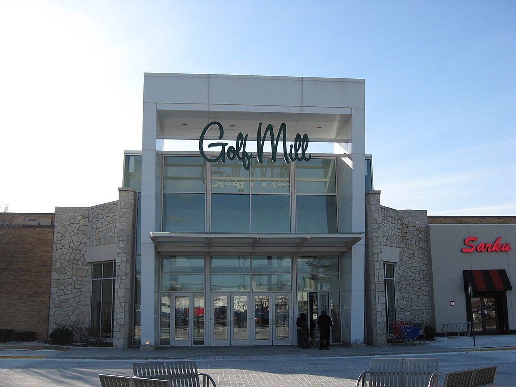 Exterior of Golf Mill Shopping Center