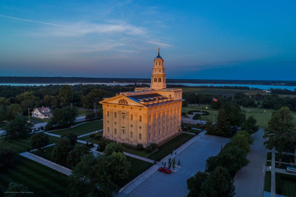 Aerial view of the Nauvoo Illinois Temple