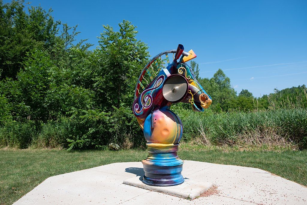 Musical horse sculpture at Sensory Garden Playground