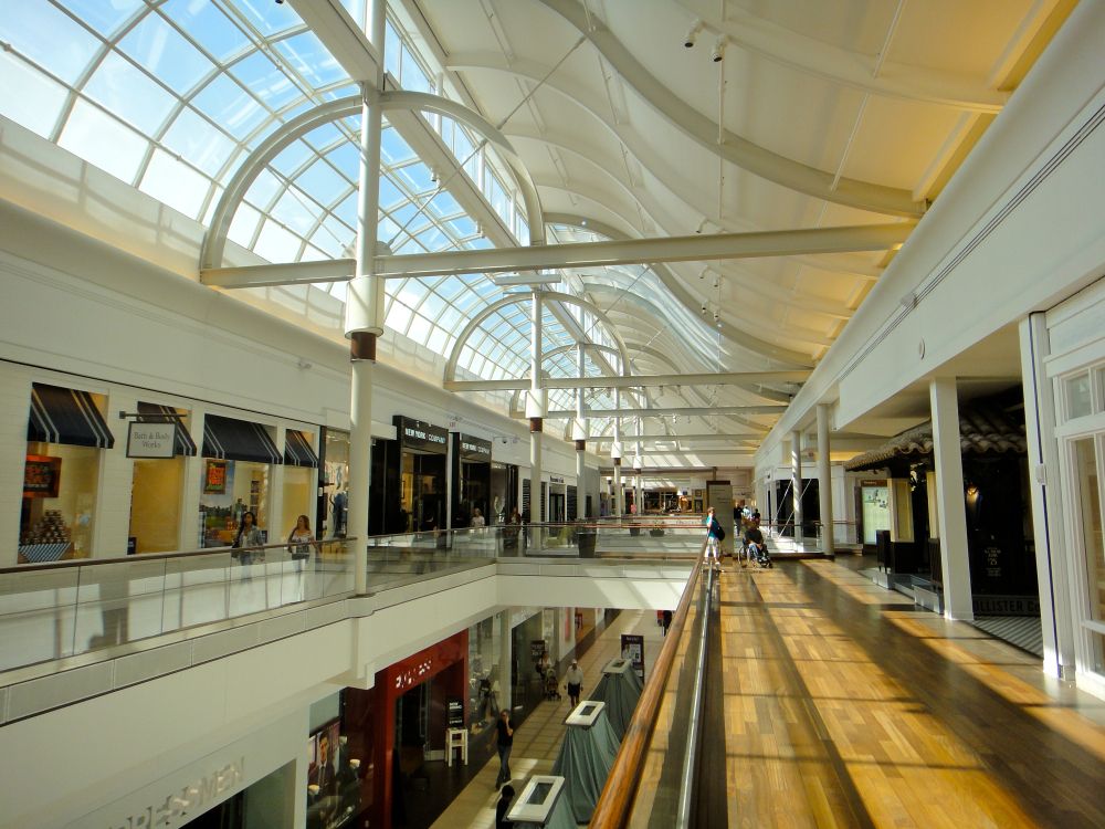 View of Natick Mall's second floor