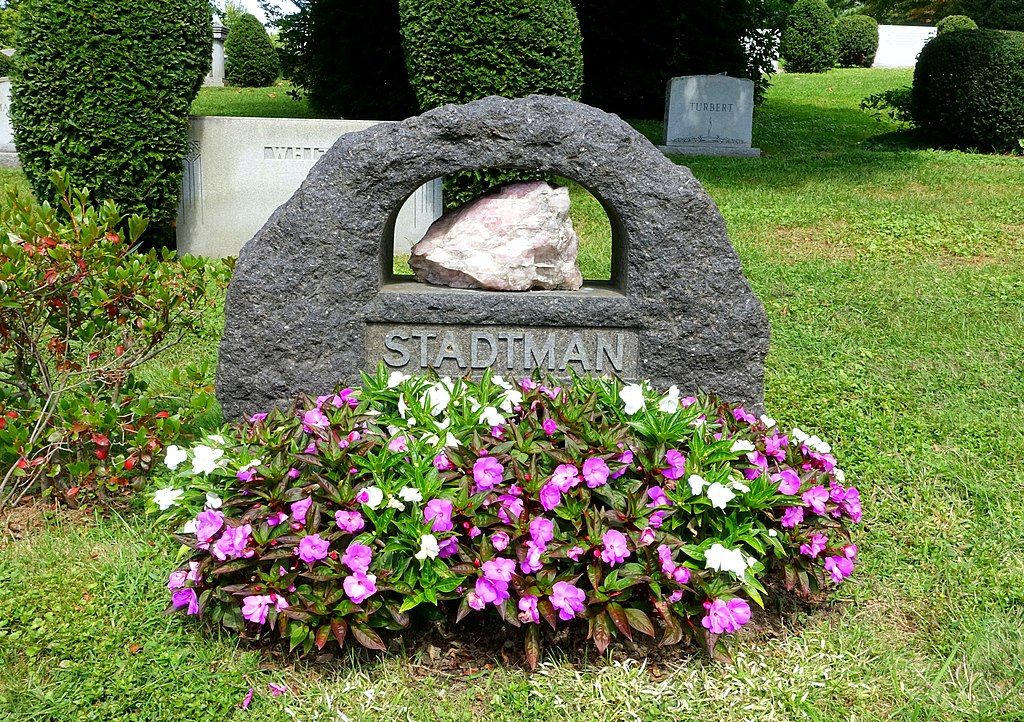 A headstone at Newton Cemetery & Arboretum