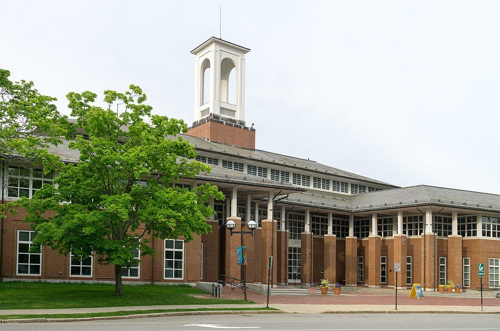 Exterior of Newton Free Library