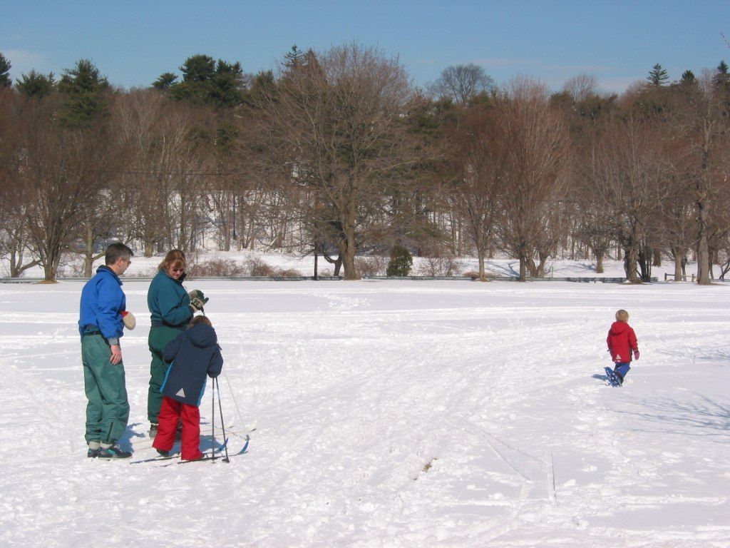 A family at Weston Ski Track