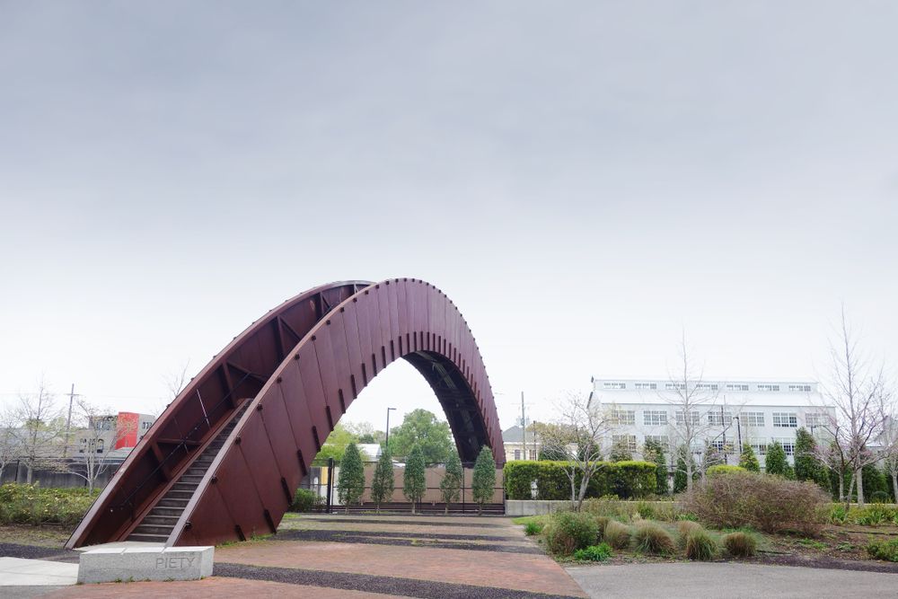 The iconic bridge of Crescent Park