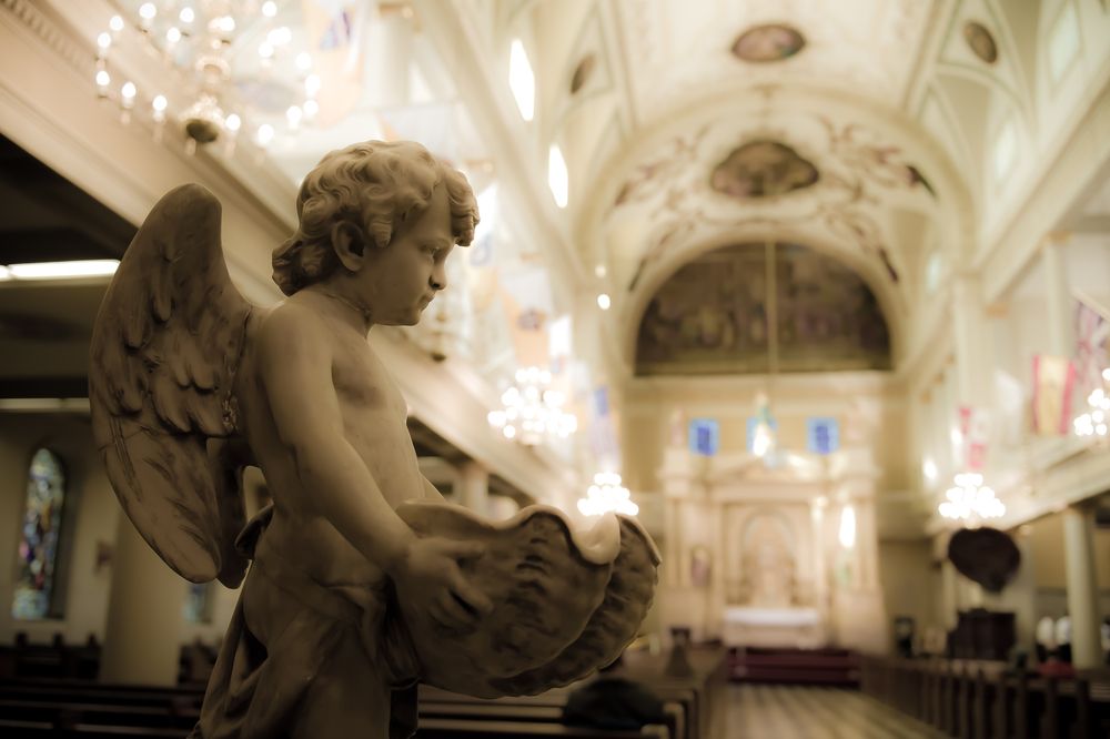 Cherub statue at the St. Louis Cathedral