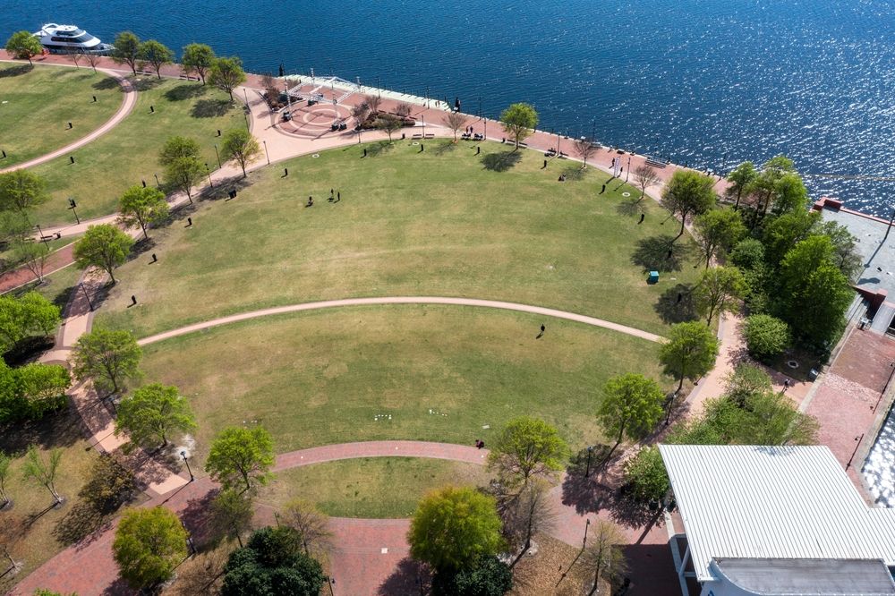 Aerial view of Town Point Park