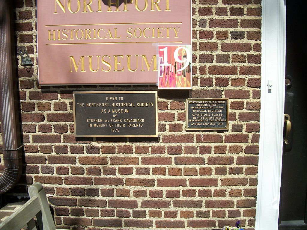 Name plaque of Northport Historical Society and Museum