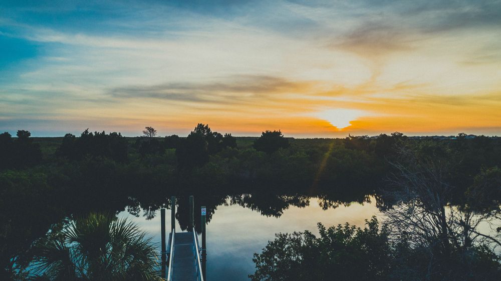 Scenic sunset over Eagle Point Park