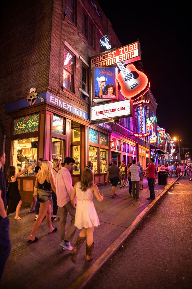 People strolling down Broadway