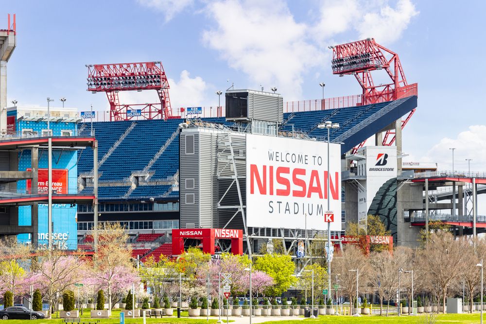 Welcome sign of Nissan Stadium