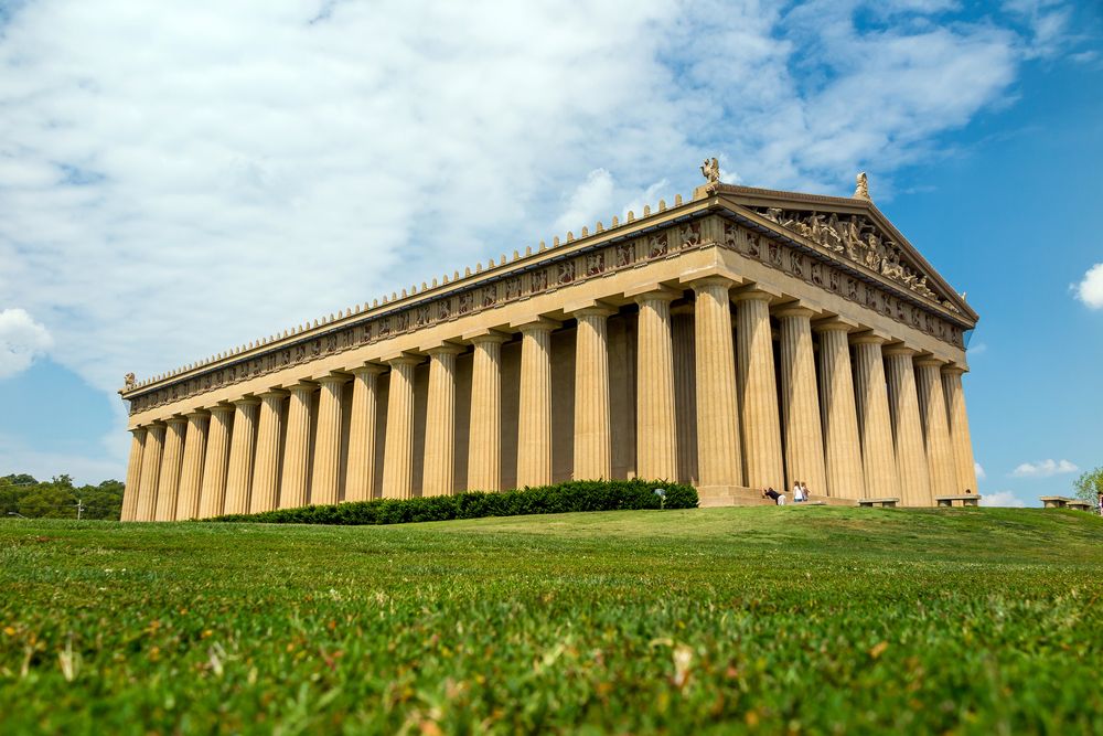 Side view of the The Parthenon's exterior