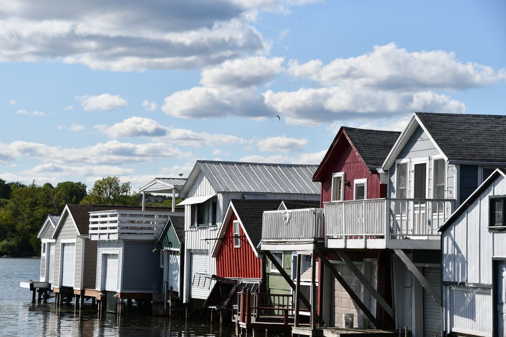 Boathouses at Canandaigua City Pier