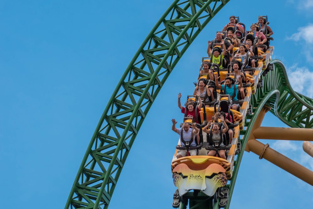 People on Busch Gardens' rollercoaster