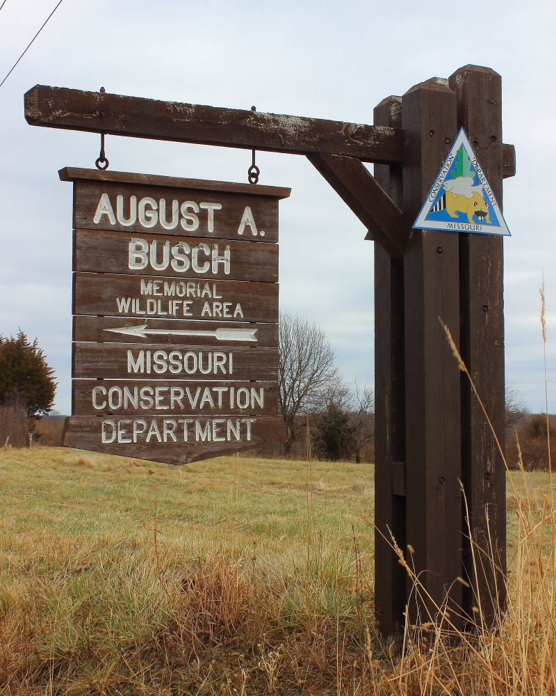 Welcome sign of August A. Busch Memorial Conservation Area