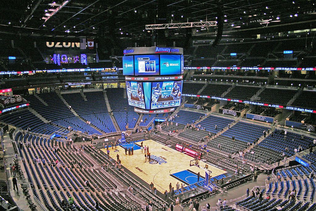 Basketball court in the Amway Center