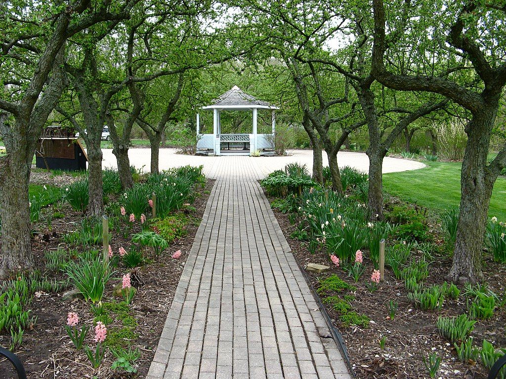 Pathway leading to Ogden Botanical Gardens' gazebo