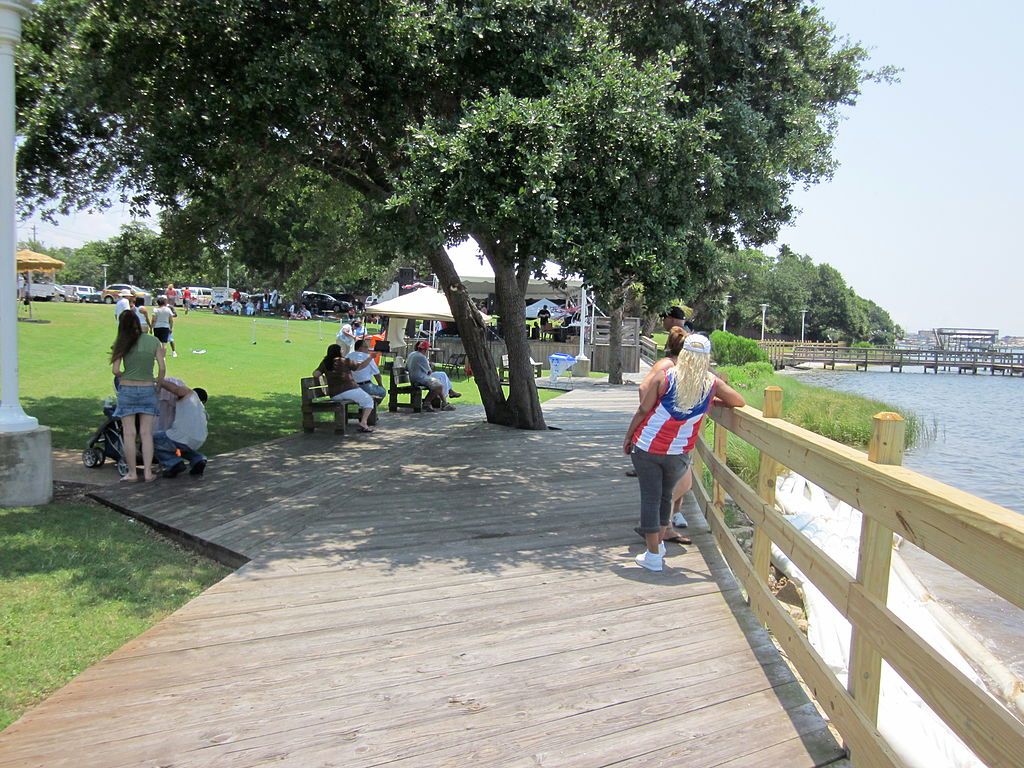 People at the Fort Walton Beach Landing Park.