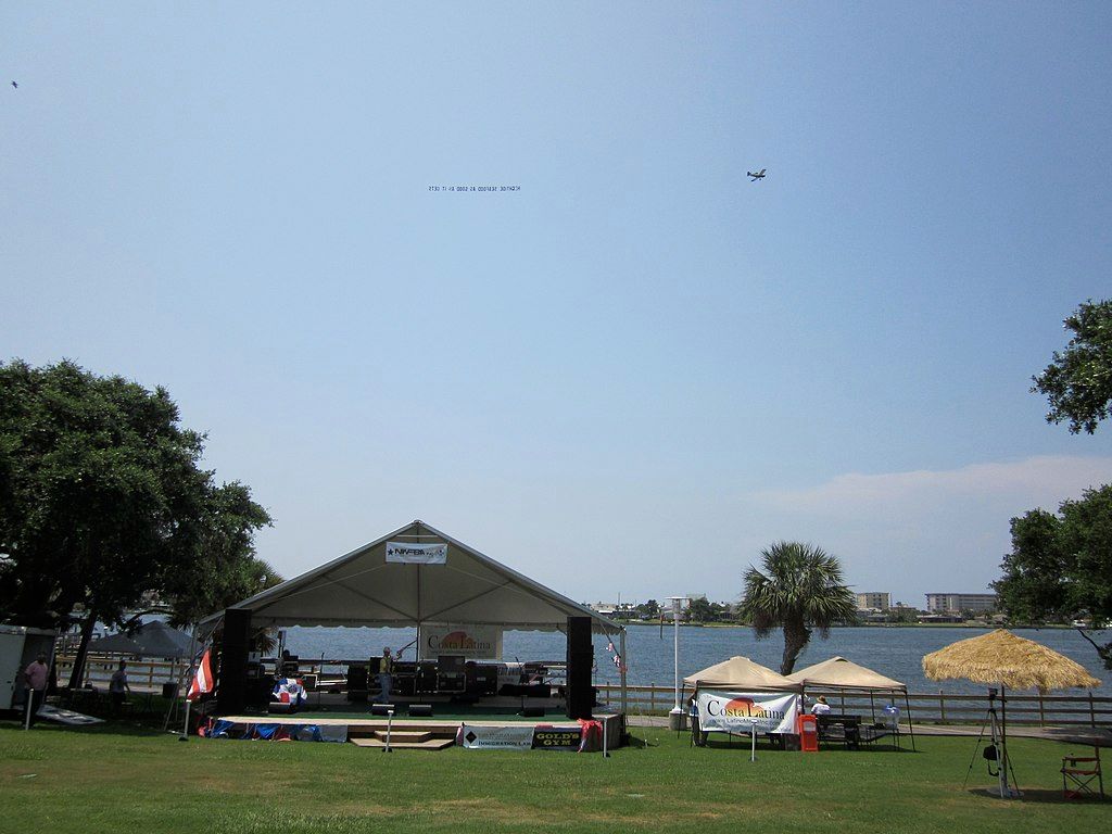 Tents at the Fort Walton Beach Landing Park.