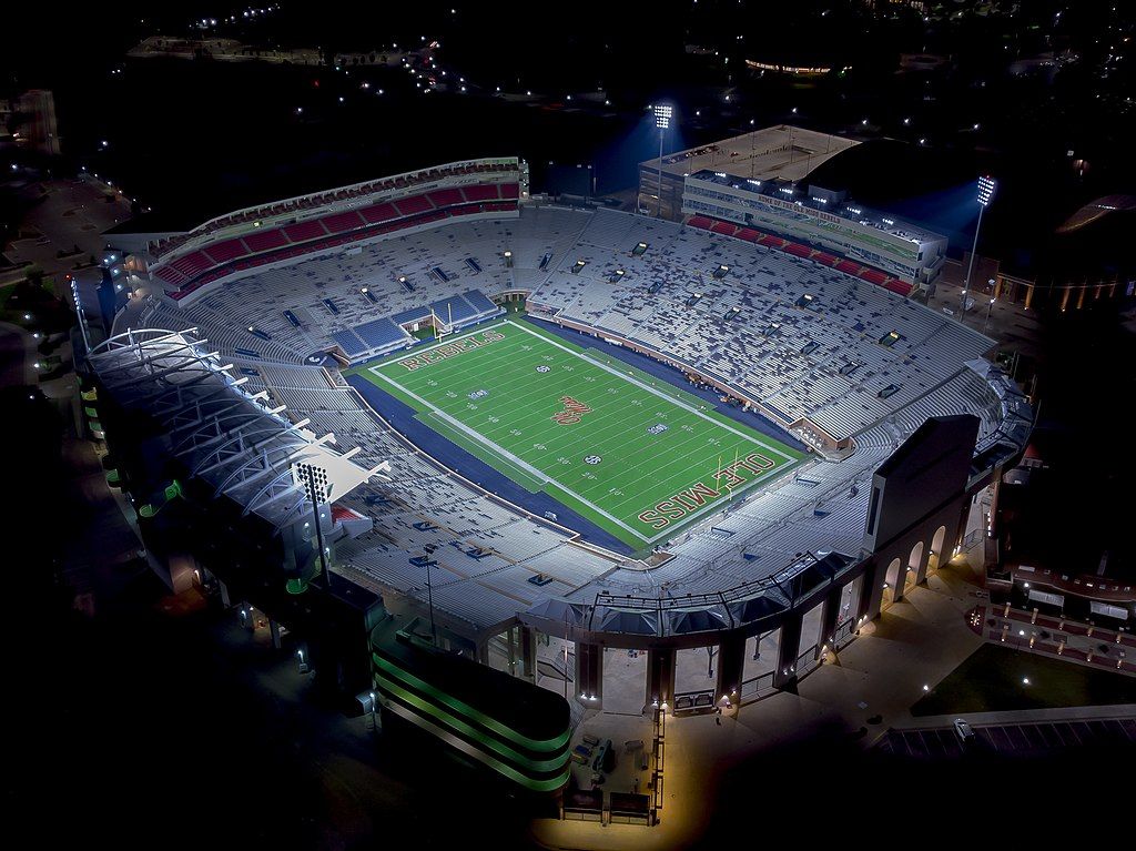 Aerial view of Vaught Hemingway Stadium