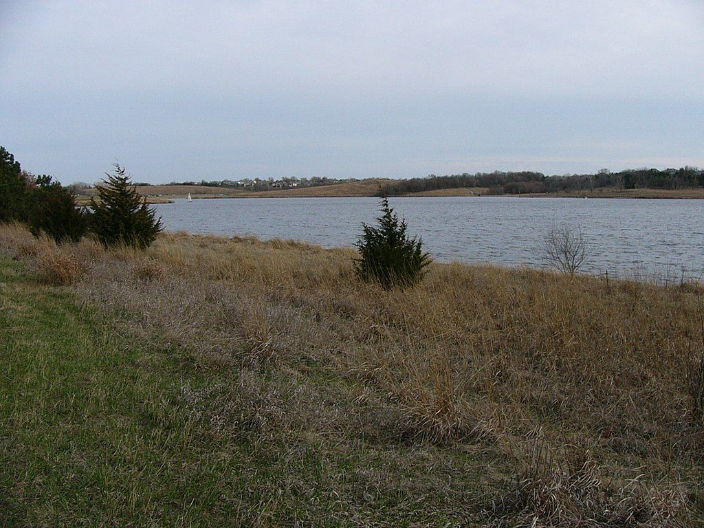 The waters of Zorinsky Lake Park