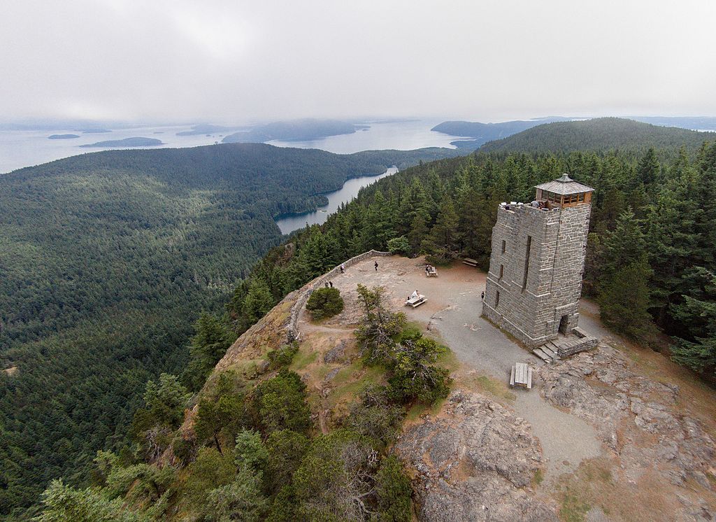 Aerial view of Mount Constitution