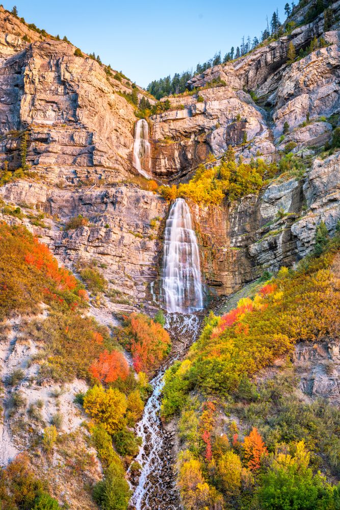 Scenic view of the Majestic Bridal Veil Falls