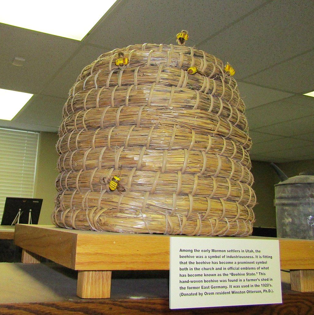 Handwoven beehive displayed in Orem Heritage Museum