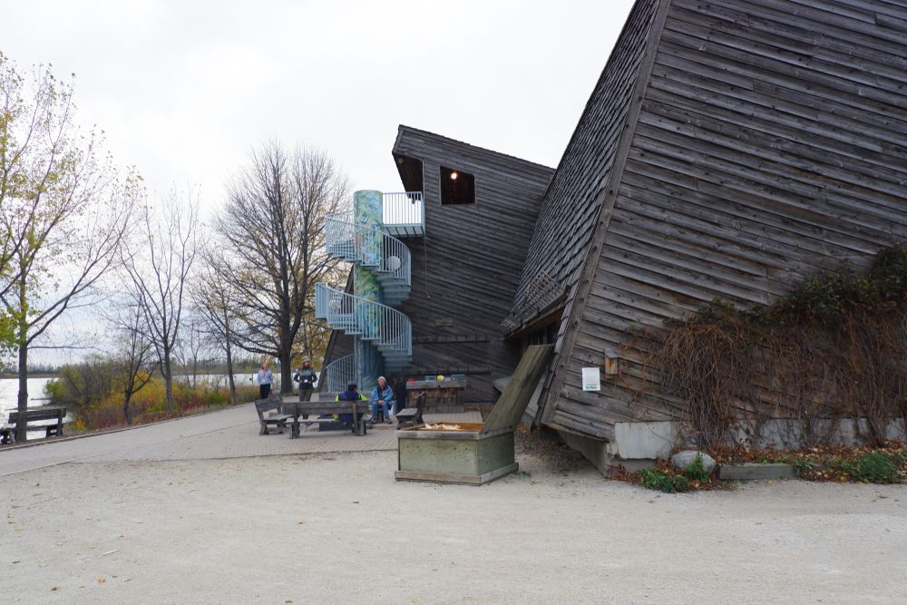 Classic wooden building at FortWhyte Alive