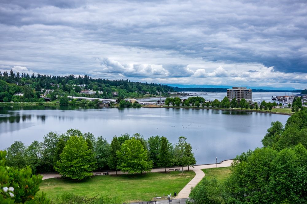 Aerial view of Capitol Lake