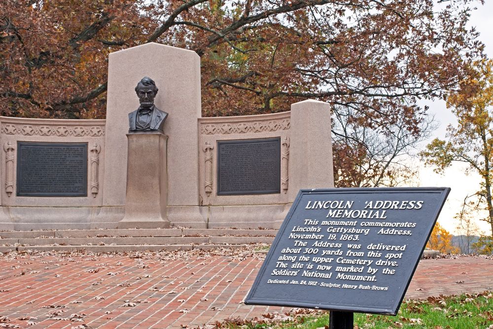 Daytime view of Lincoln's Gettysburg Address Memorial