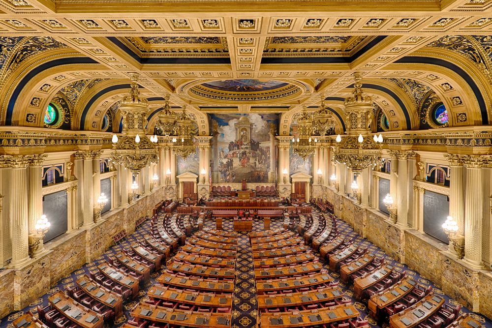 Grand interior of the Pennsylvania State Capitol