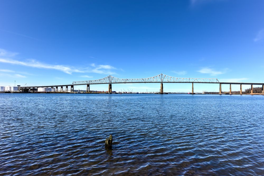 Far view of the Outerbridge Crossing