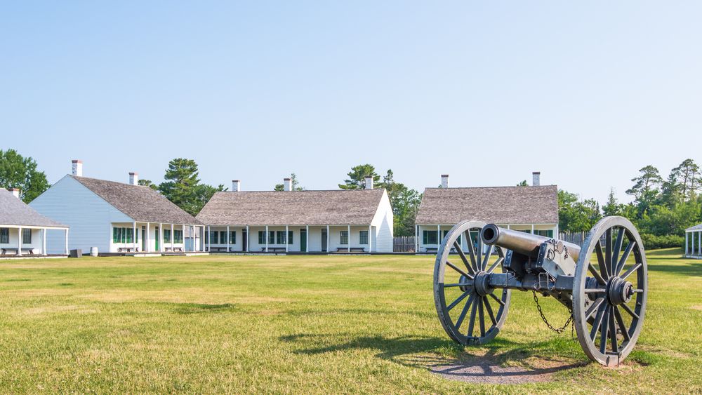 Canon on the grounds of Fort Wilkins Historic State Park