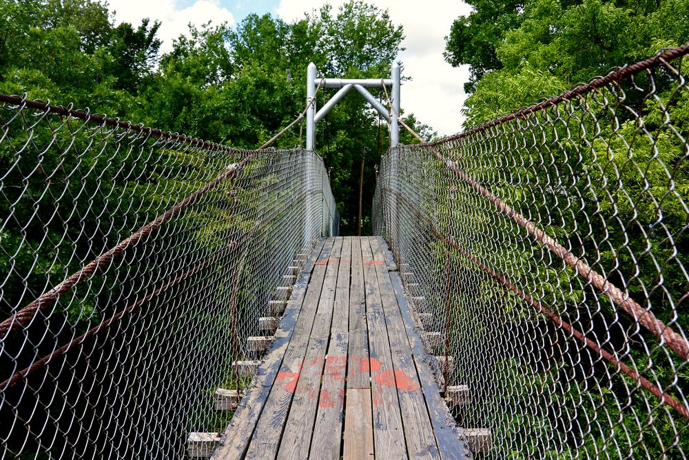 The view within the Swinging Bridge