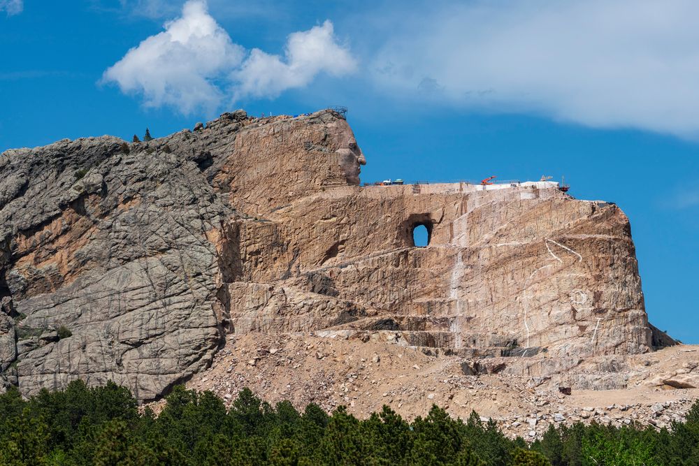 View of Crazy Horse Memorial in South Dakota