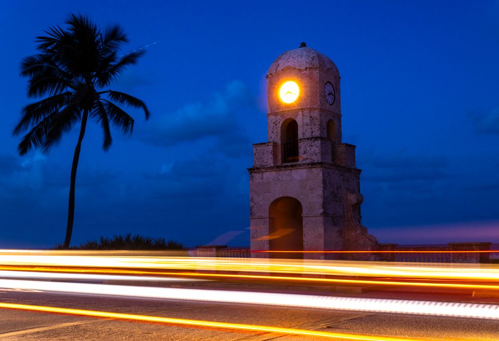 Worth Avenue Clock Tower's night scene