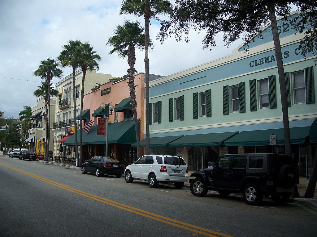 Buildings along Clematis Street Historic Commercial District