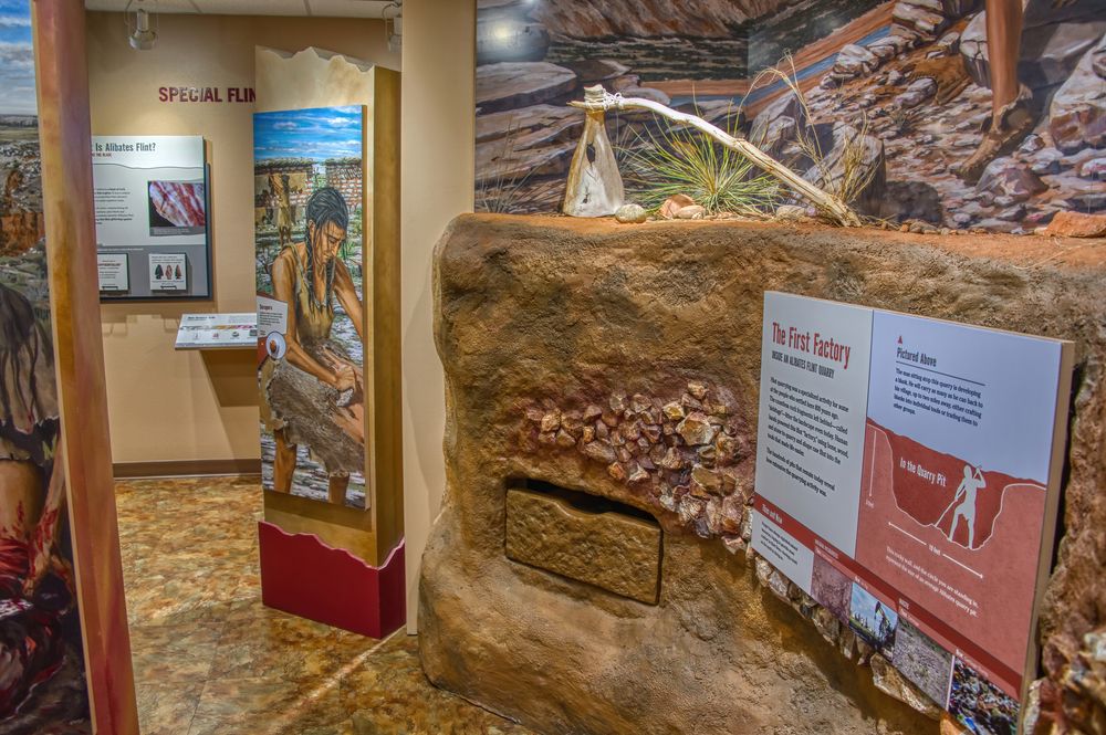 Exhibit in Alibates Flint Quarries museum