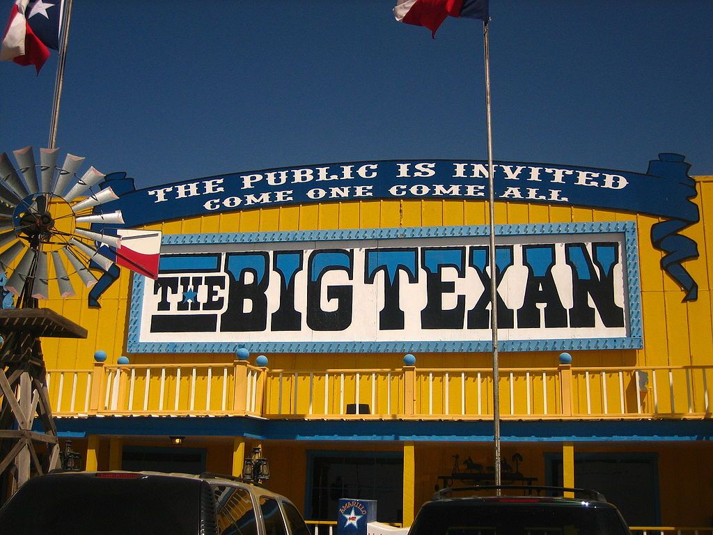 Building sign of the Big Texan Steak Ranch and Brewery