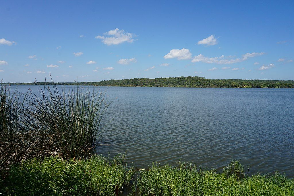 The waters of Lake Mineral Wells State Park and Trailway