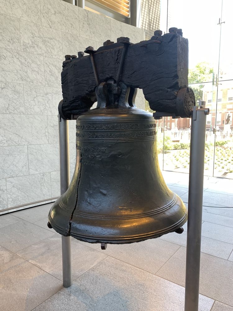 Close view of the Liberty Bell