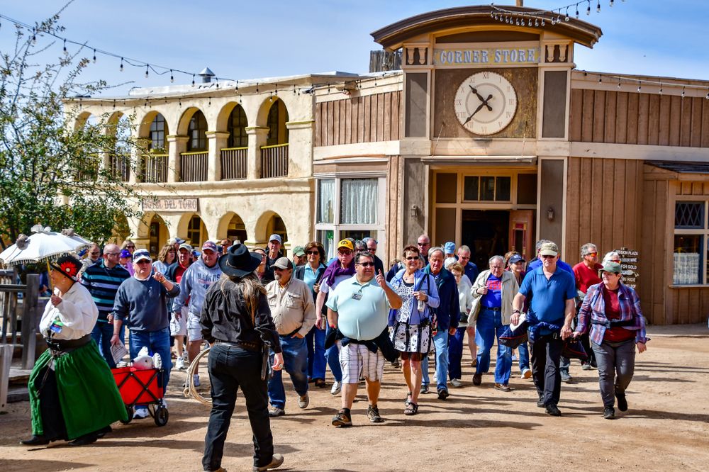 People touring the Old Tucson